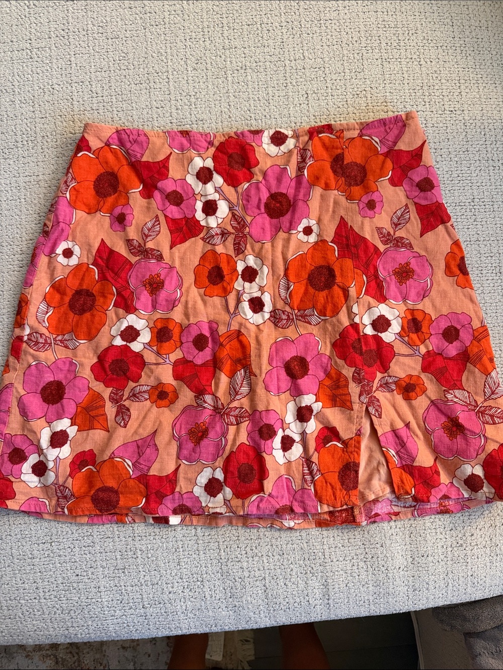 Urban Outfitters Pink & Orange Floral Mini Skirt